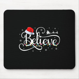 Christmas Believe Santa Claus Funny Family Matchin Mouse Mat