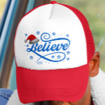 Christmas Believe Santa Claus - Red Santa Hat<br><div class="desc">Spread the magic of the holiday season with our 'Christmas Believe Santa Claus - Santa Hat Blue' design! Featuring a classic Santa Claus theme in striking blue, red, and white colours, this festive design is perfect for anyone who still believes in the spirit of Christmas. Whether you're decorating for the...</div>
