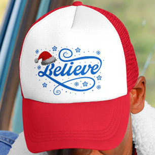 Christmas Believe Santa Claus - Red Santa Hat