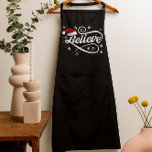 Christmas Believe Santa Claus - Santa Hat Black Apron<br><div class="desc">Embrace the magic of the holiday season with our 'Christmas Believe Santa Claus - Santa Hat Black' design. Featuring a classic Santa hat and the timeless message of believing in the joy and wonder of Christmas, this festive design is perfect for spreading holiday cheer. Whether you're a true believer in...</div>