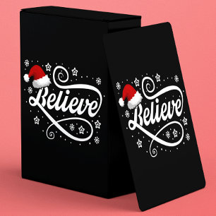 Christmas Believe Santa Claus - Santa Hat Black Playing Cards