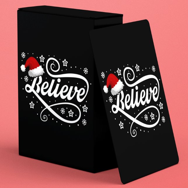 Christmas Believe Santa Claus - Santa Hat Black Playing Cards (Creator Uploaded)