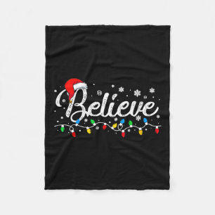 Christmas Believe Santa Claus Xmas Family Men Wome Fleece Blanket