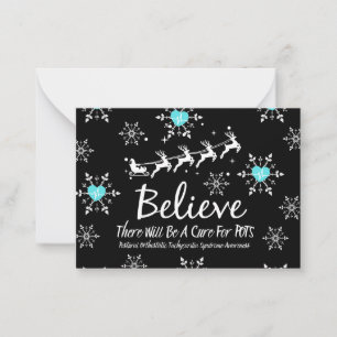 Christmas Believe Theme Flat Note Card