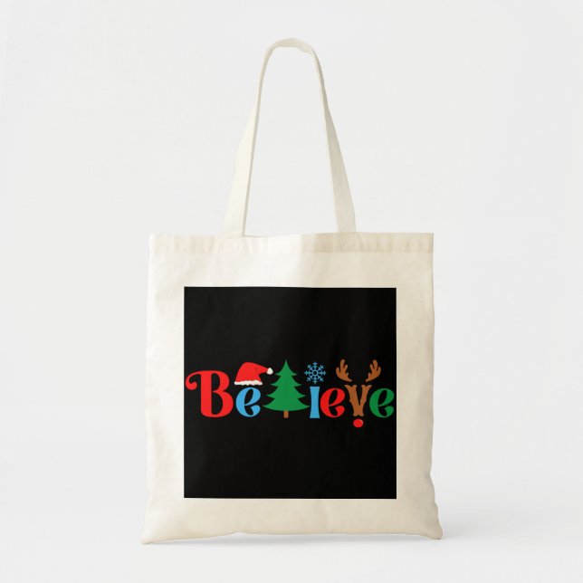 Christmas Believe Tote Bag (Front)