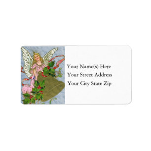 Christmas Bell and Angel Vintage Address Label