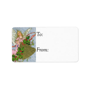 Christmas Bell and Angel Vintage Gift Tag