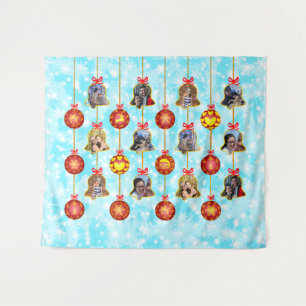 Christmas Bell & Ball Ornaments 6 Photos L-Blue Tapestry