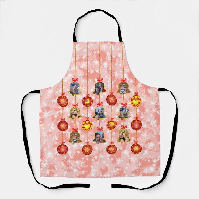 Christmas Bell & Ball Ornaments 6 Photos L-Red A Apron (Front)