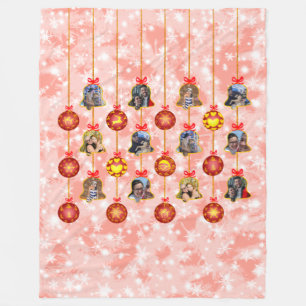 Christmas Bell & Ball Ornaments 6 Photos L-Red, V Fleece Blanket