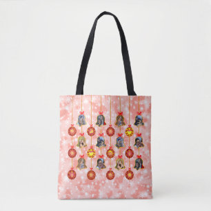 Christmas Bell & Ball Ornaments 6 Photos L-Red, V Tote Bag