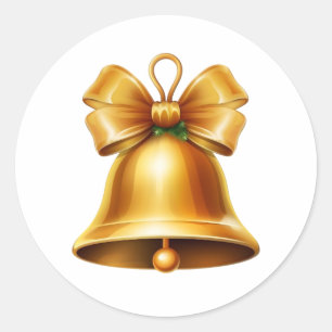 Christmas bell  classic round sticker