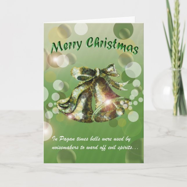 Christmas Bell (Green) Holiday Card (Front)