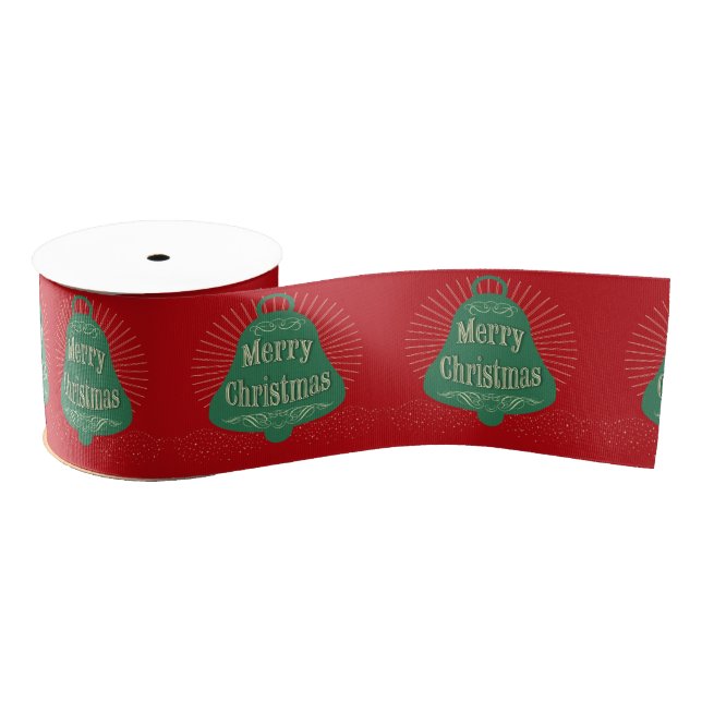 Christmas bell grosgrain ribbon (Spool)
