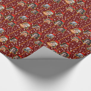 Christmas Bell Ornaments 6 Photo D-Red Wrapping Paper