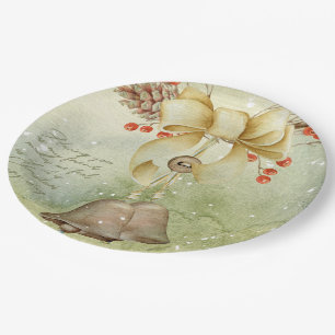 Christmas bell paper plate