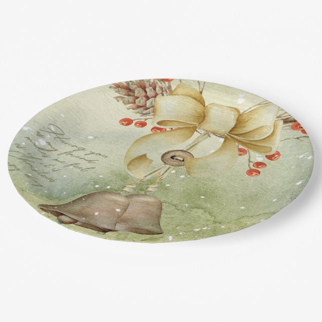 Christmas bell paper plate (Angled)