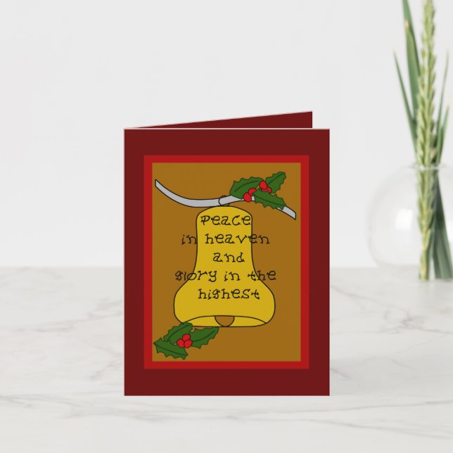 Christmas Bell Peace in Heaven Thank You Card (Front)
