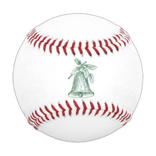 Christmas Bell with Holly Baseball