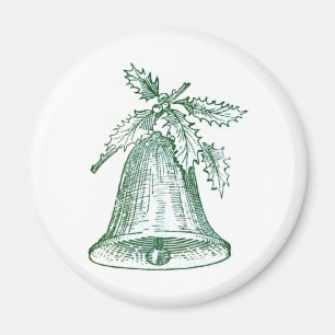 Christmas Bell with Holly Magnet