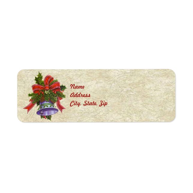 Christmas Bells Address Label Template (Front)