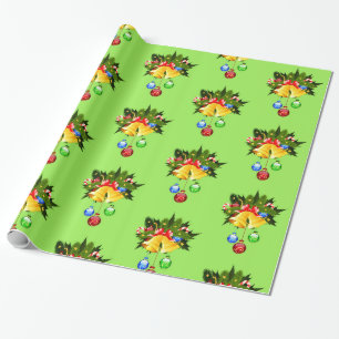 Christmas Bells and Boughs Seamless Gift Wrap