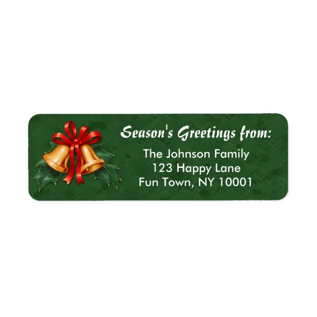 Christmas Bells and Holly Leaves Green (Front)