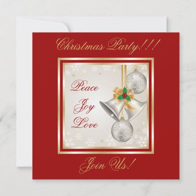 Christmas Bells And Ornaments Party  Invitation (Front)