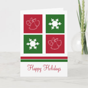 Christmas Bells and Snowflakes Greeting Card