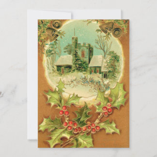 Christmas bells are ringing in the church card