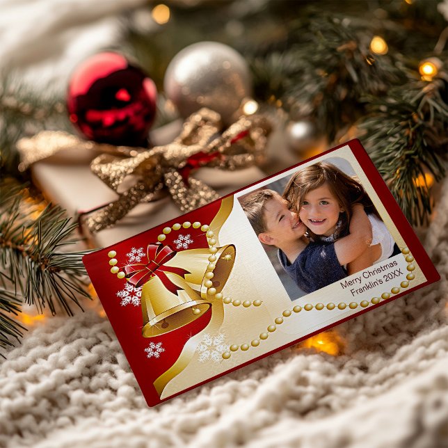 Christmas Bells & Beads Your Photo Holiday Card (Christmas Bells & Beads Your Photo Holiday Card)
