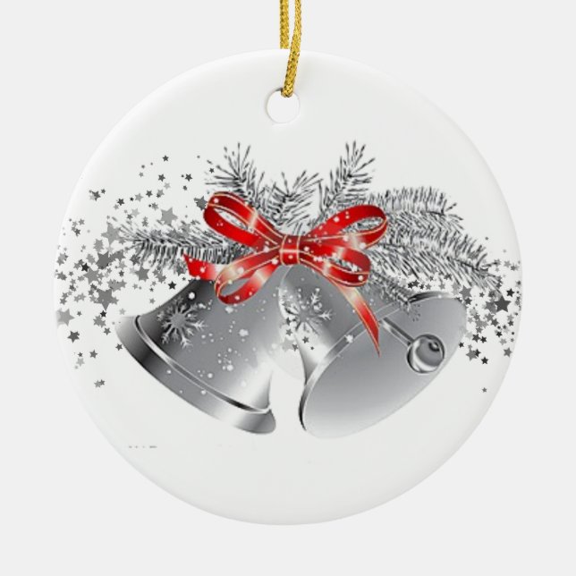 Christmas Bells  Ceramic Tree Decoration (Front)