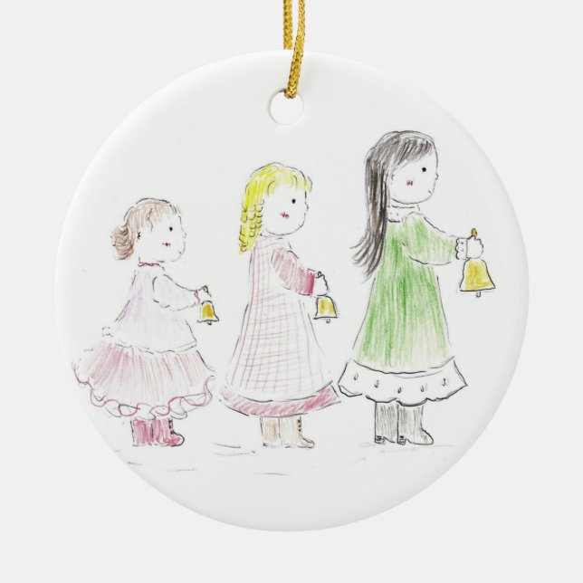 Christmas_bells Ceramic Tree Decoration (Front)