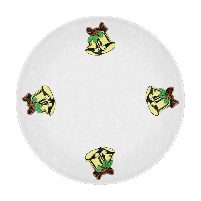 Christmas Bells Circular Cutting Board (Front)