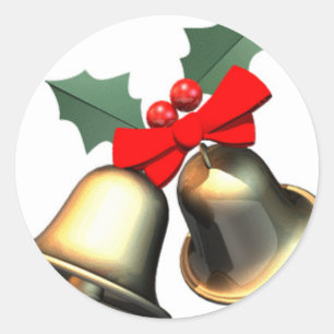 Christmas Bells Classic Round Sticker