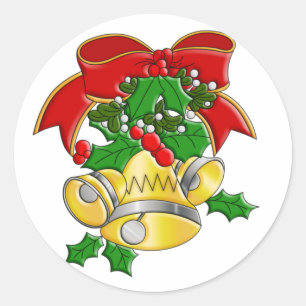 Christmas Bells Classic Round Sticker