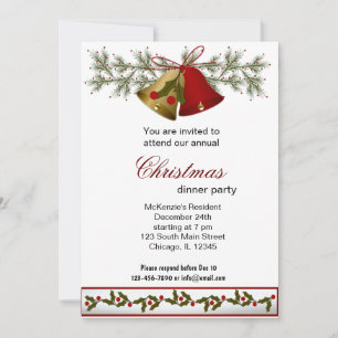 Christmas Bells dinner Invitation