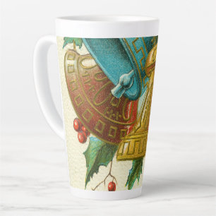 Christmas Bells, Festive Vintage Greeting Card Latte Mug