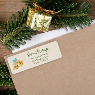 Christmas Bells Holiday Red Green Gold Minimal