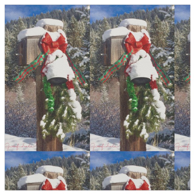 Christmas Bells in the Mountains Fabric (Swatch)
