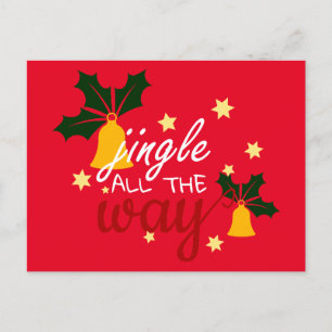 Christmas bells jingle all the way postkarte postcard