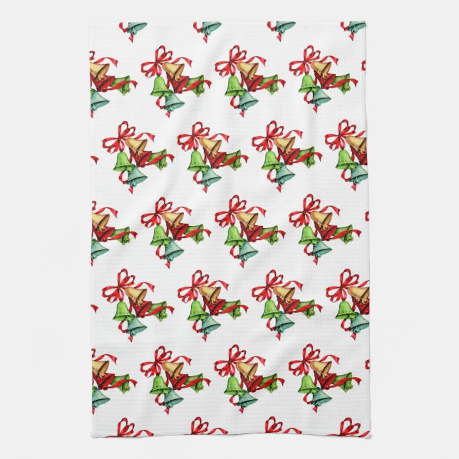 christmas bells kitchen towel (Vertical)