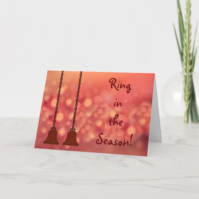 Christmas Bells Lights Christmas Holiday Card (Front)