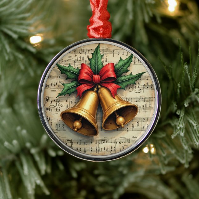 Christmas Bells on Sheet Music, Metal Tree Decoration (Tree)