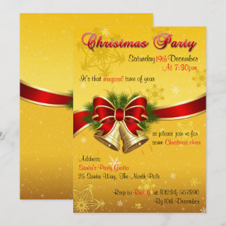 Christmas Bells Party Invitations