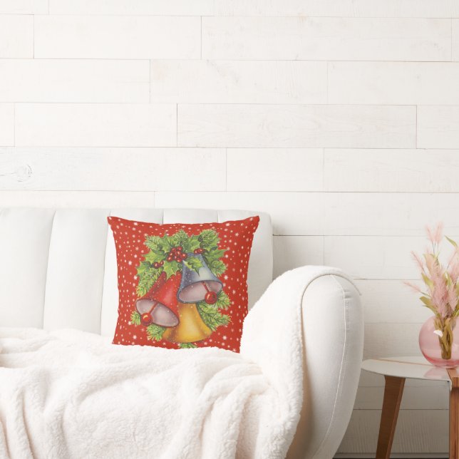 Christmas Bells Throw Pillow (Couch)
