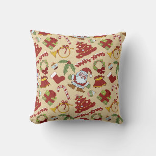 Christmas bells,tree and santa claus cushion