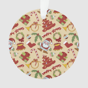 Christmas bells,tree and santa claus ornament