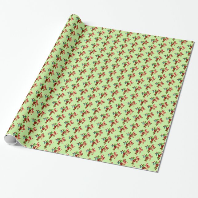 Christmas Bells Tyvek Wrapping Paper (Unrolled)
