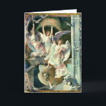 Christmas Bells with Angels Holiday Card<br><div class="desc">Christmas Bells is a beautiful vintage painting of angels ringing church bells at Christmas by American muralist painter,  Edwin Blashfield in 1893.</div>